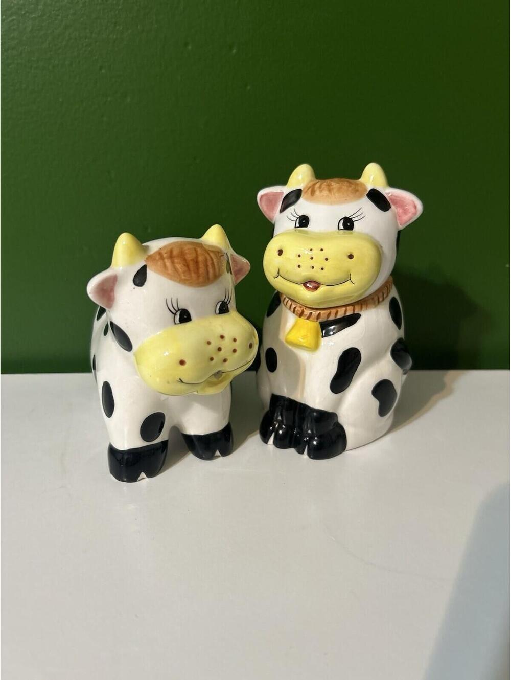 Vintage Ceramic Cow Creamer & Sugar Set